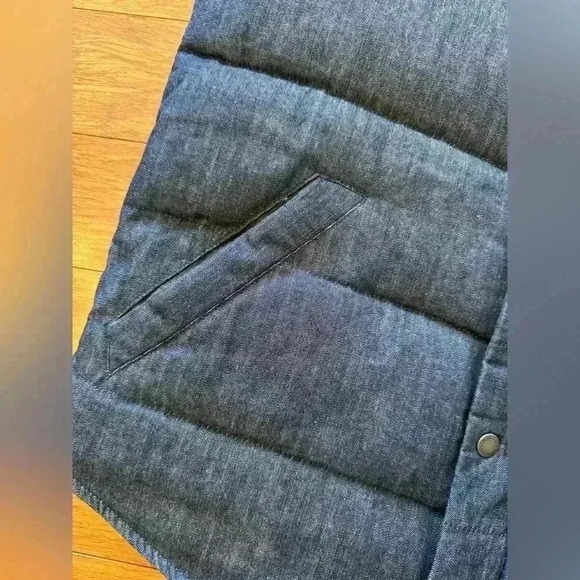 LEVIS Quilted Denim Puffer Vest Zip & Button Up Men’s Size Small - Picture 8 of 9